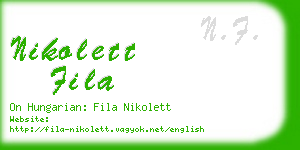 nikolett fila business card